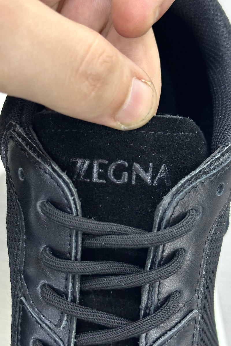 Zegna Techmerino Wool Sneakers - Black - MAGIC CITY
