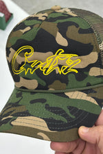 CORTEIZ 5 STARZ Alcatraz Trucker Hat – Camo Yellow - MAGIC CITY