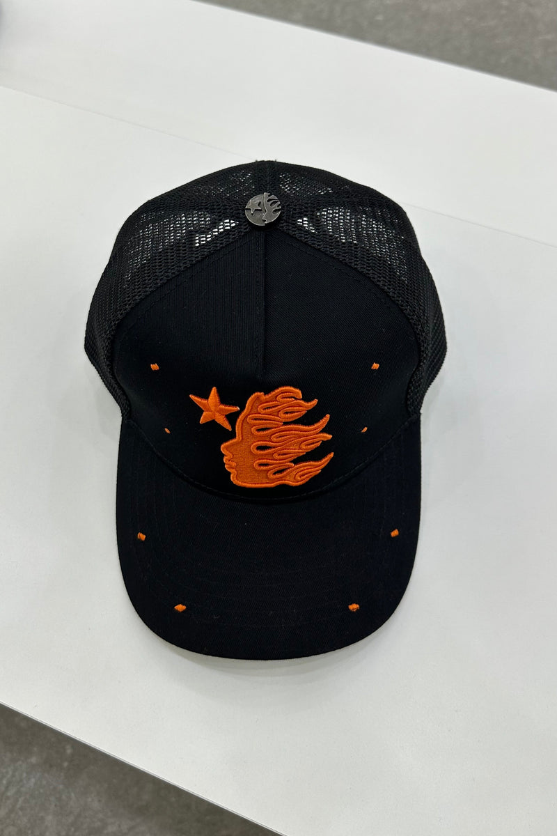 HELLSTAR Rhinestone Logo Cap | Orange Black - MAGIC CITY