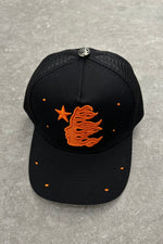 HELLSTAR Rhinestone Logo Cap | Orange Black - MAGIC CITY
