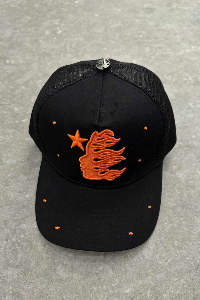HELLSTAR Rhinestone Logo Cap | Orange Black - MAGIC CITY