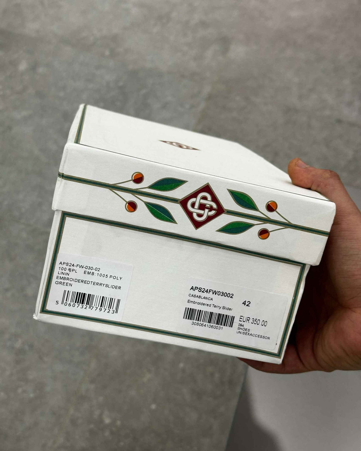 Casablanca Paris Embroidered terry slide Green - MAGIC CITY