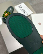 Casablanca Paris Embroidered terry slide Green - MAGIC CITY