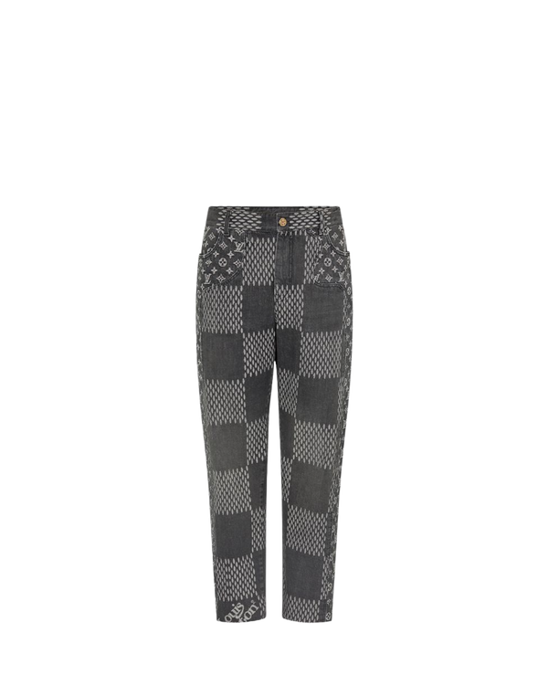 Louis V x Nigo Giant Damier Waves MNGM Denim Pants
