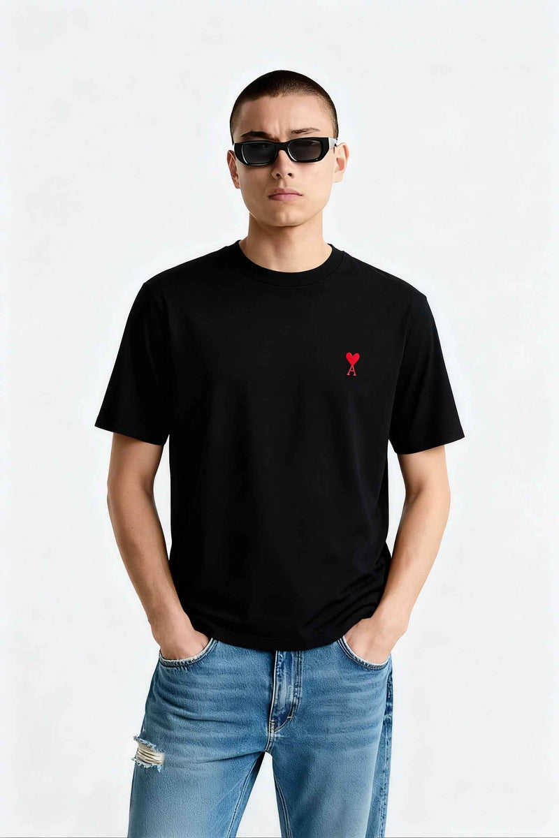Ami De Coeur Organic Cotton Black Tee - MAGIC CITY