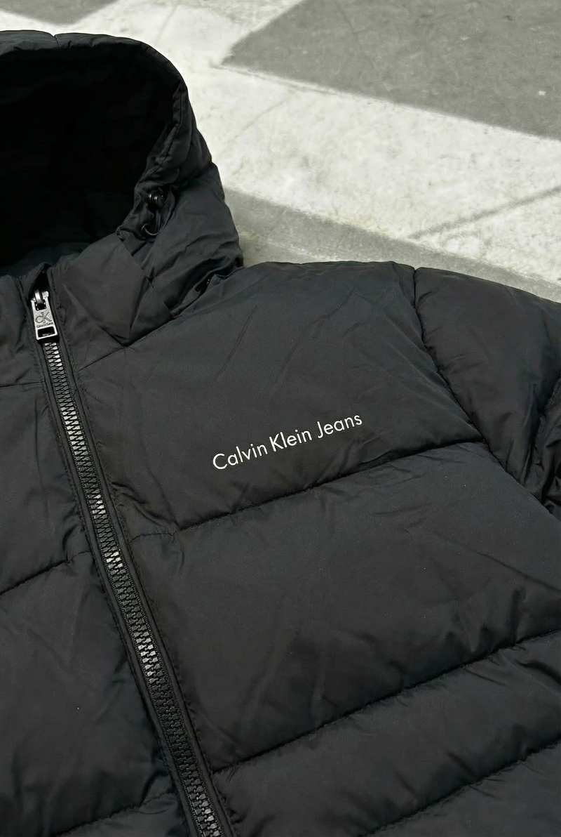 Calvin Klein Jeans Hooded Puffer Jacket - Black