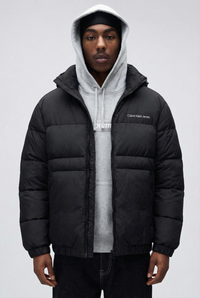Calvin Klein Jeans Hooded Puffer Jacket - Black