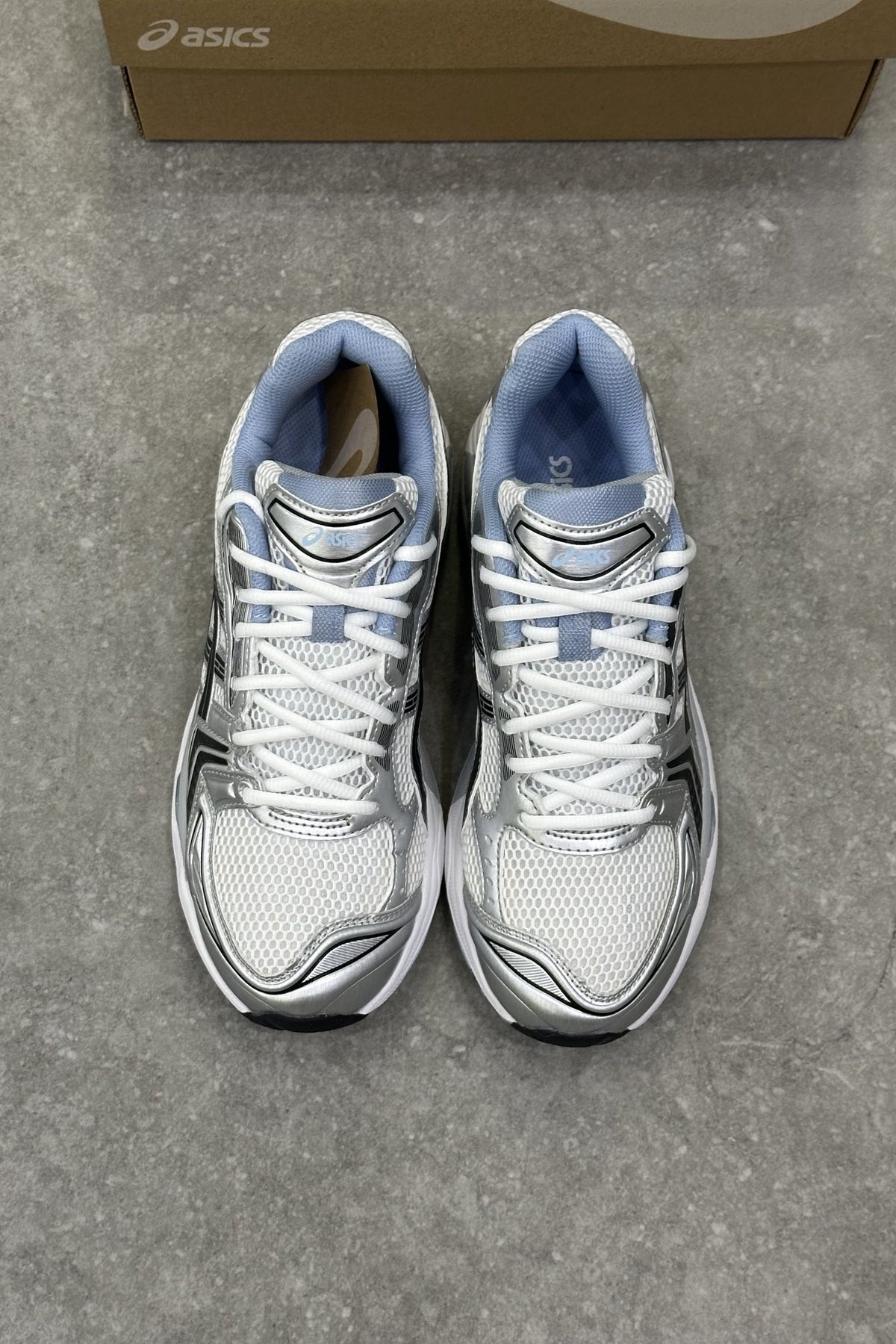 JJJJound x ASICS Gel-Kayano 14 White/Blue - top view