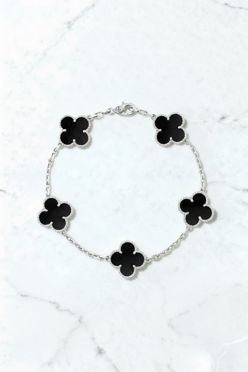 Van Cleef & Arpels Silver and black 5 Motif Alhambra - Stainless Steel