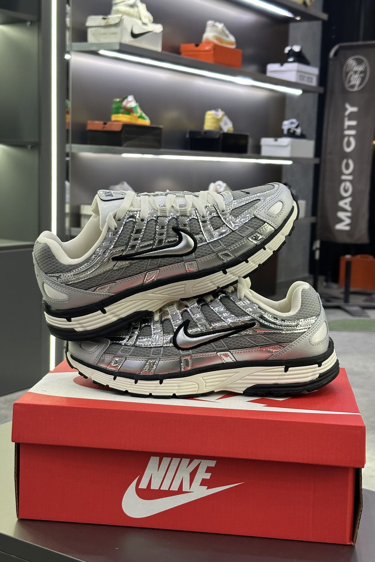 Nike P-6000 Metallic Silver in store