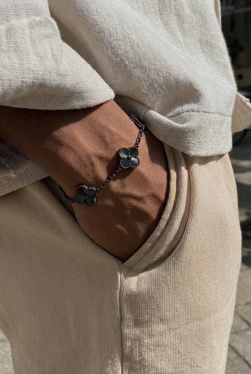 Van Cleef & Arpels FULL BLACK 5 Motif Vintage Alhambra - Stainless Steel