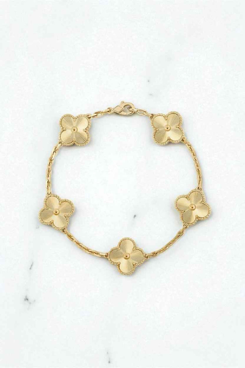 Van Cleef & Arpels Yellow Gold 5 Motif Vintage Alhambra - Stainless Steel