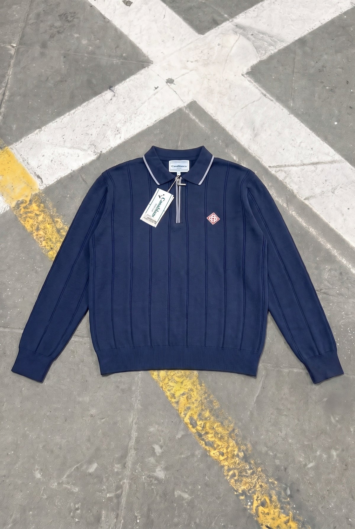 Casablanca Zip Polo - Navy – front