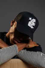 HELLSTAR Rhinestone Logo Cap | White Black