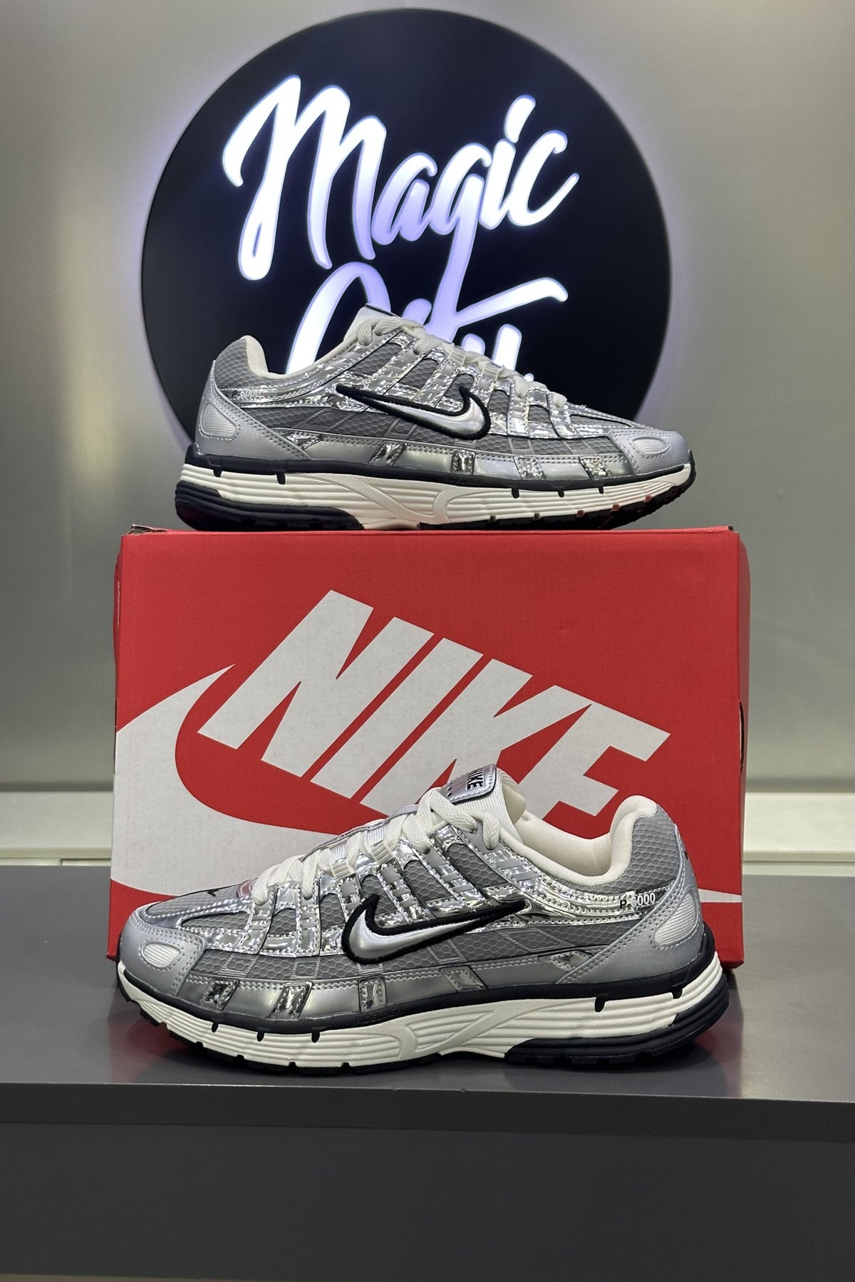 Nike P-6000 Metallic Silver - on box
