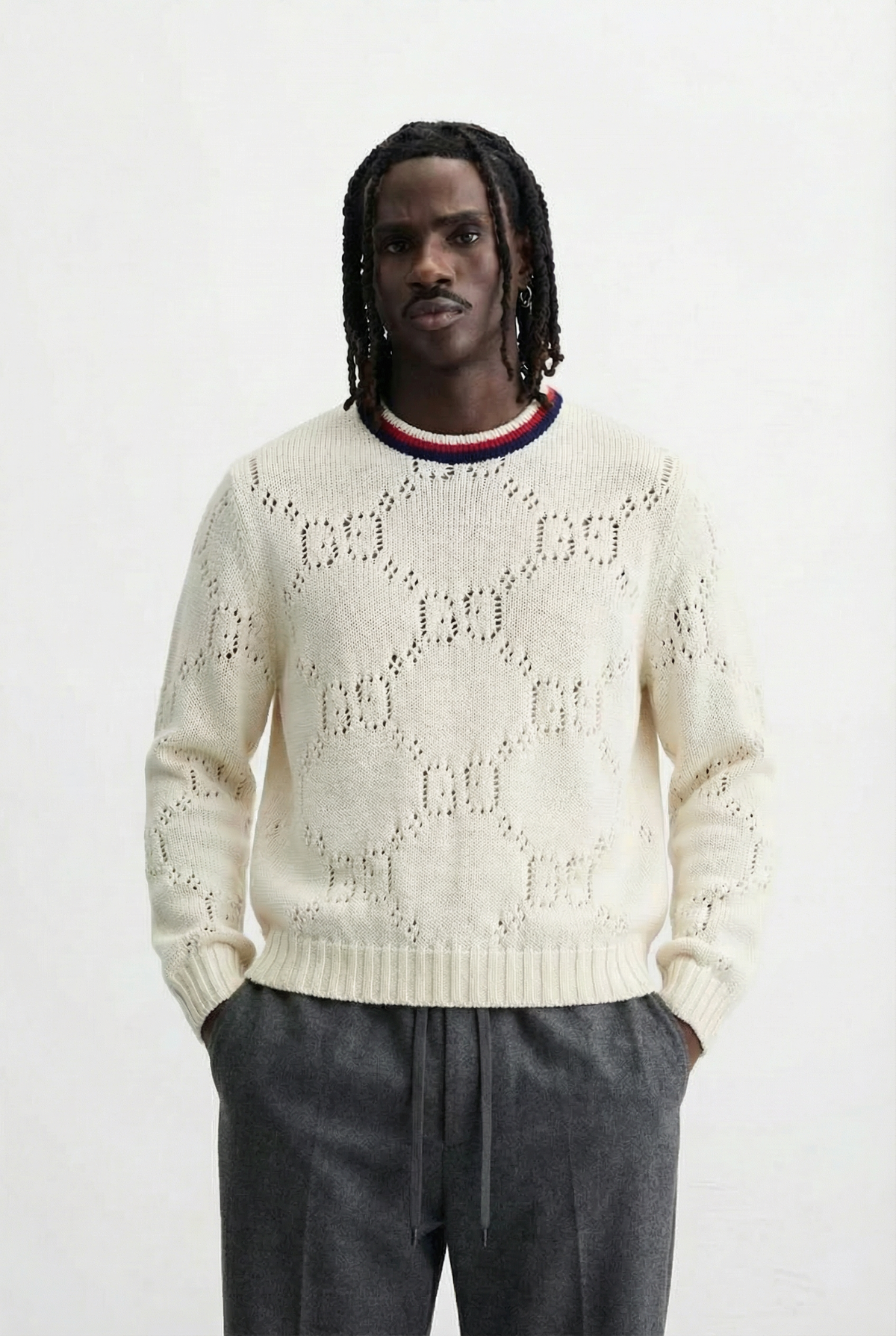 Gucci GG-intarsia cotton jumper