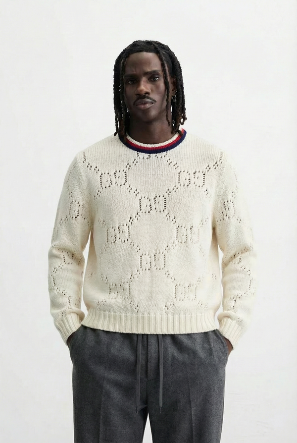 Gucci GG-intarsia cotton jumper