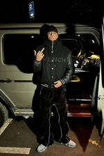 GIVENCHY HOODED VARSITY JACKET IN WOOL AND LEATHER