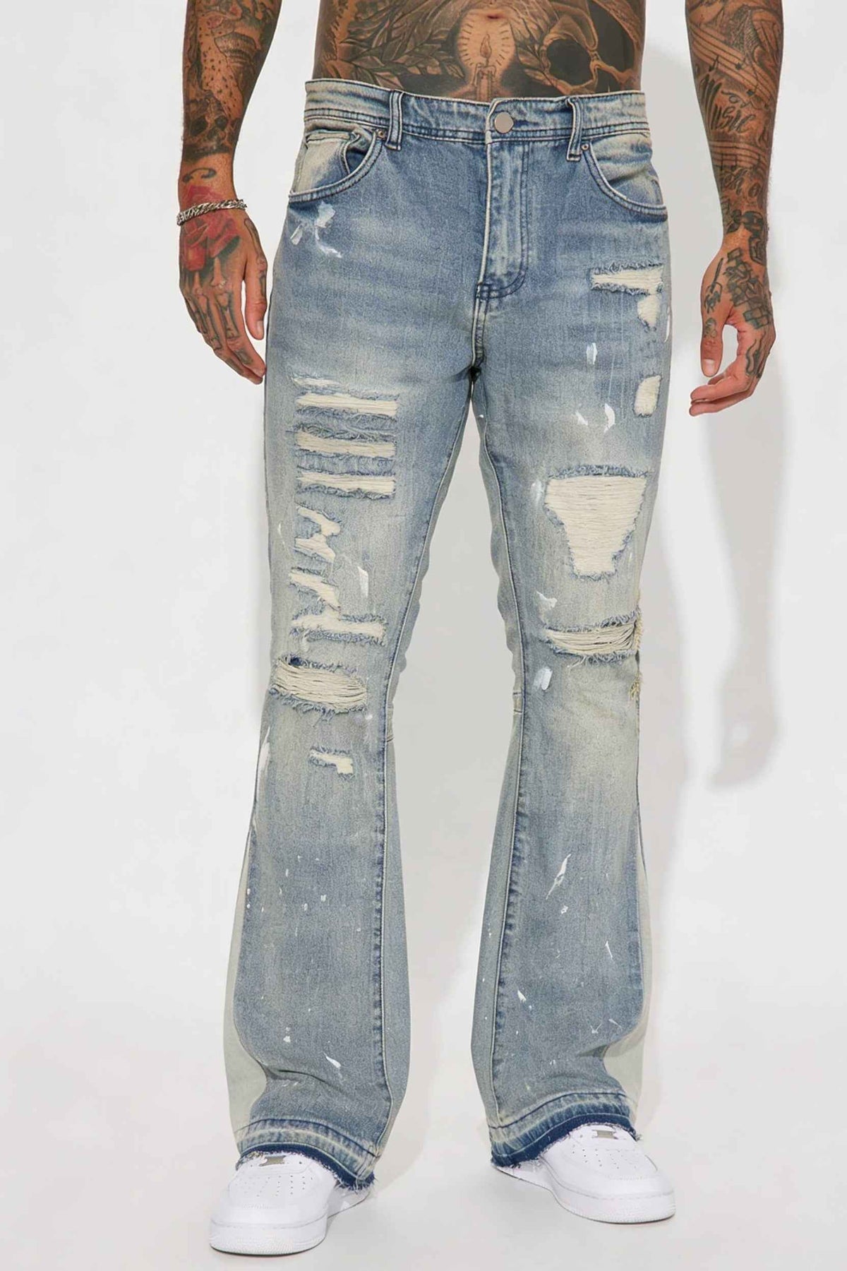 GALLERY DEPT Flared Jeans Paint Splatter – Vintage Blue