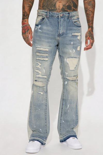 GALLERY DEPT Flared Jeans Paint Splatter – Vintage Blue