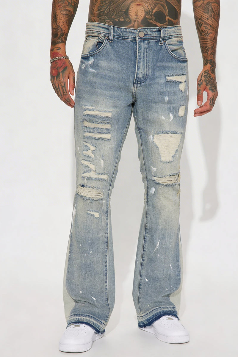 GALLERY DEPT Flared Jeans Paint Splatter – Vintage Blue