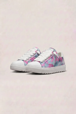 NUMERIS Low-Top Sneakers Pink Teal Tie-Dye - pair, front three-quarter view