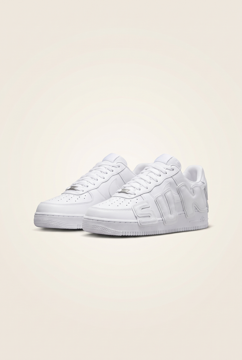 Cactus Plant Flea Market x Nike Air Force 1 Low Triple White - pair, front three-quarter view