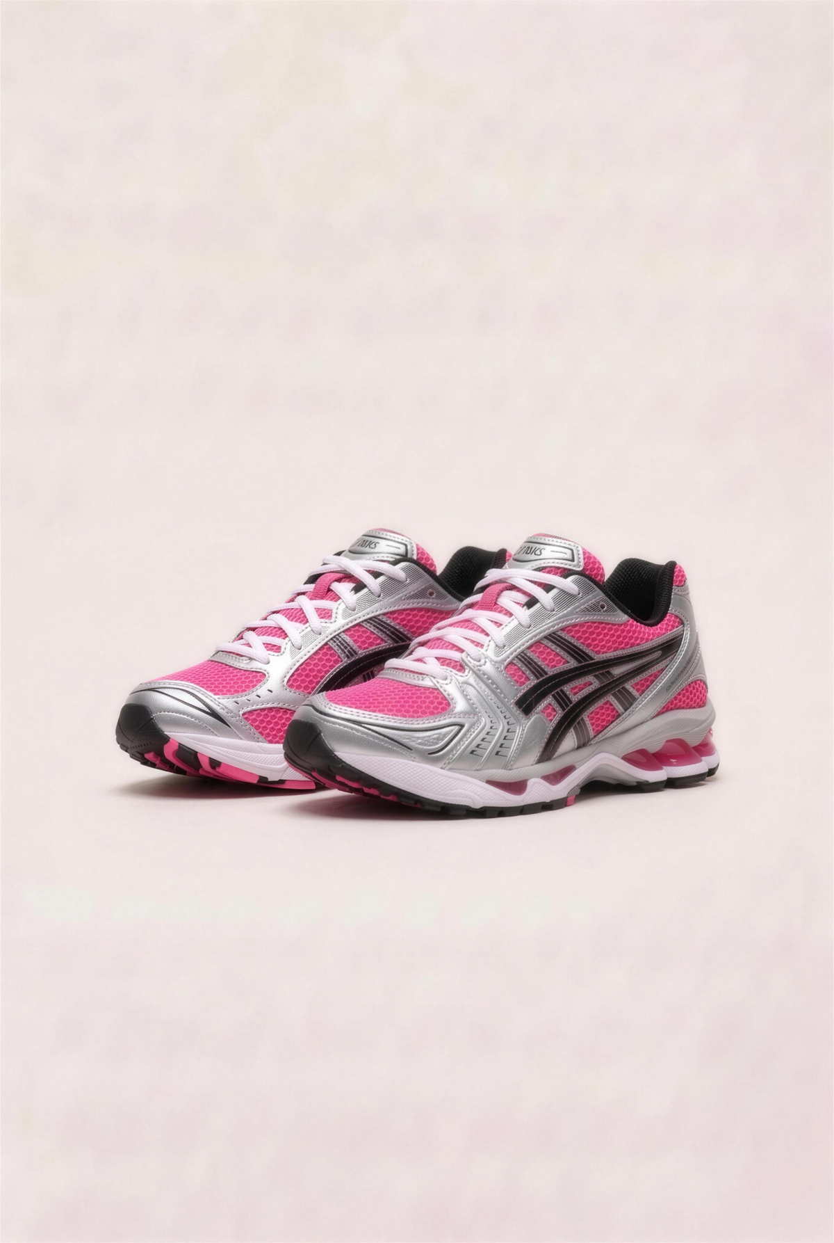 ASICS Gel-Kayano 14 Pink Glo - pair, front three-quarter view