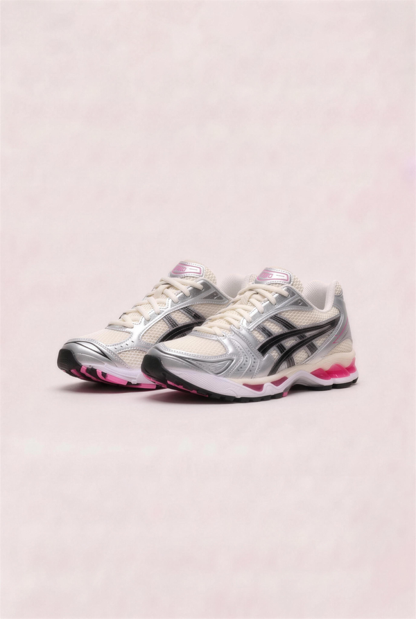ASICS Gel-Kayano 14 Cream Sweet Pink - pair, front three-quarter view