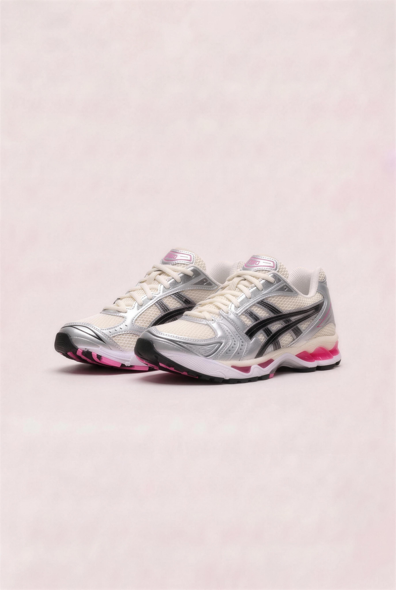 ASICS Gel-Kayano 14 Cream Sweet Pink - pair, front three-quarter view