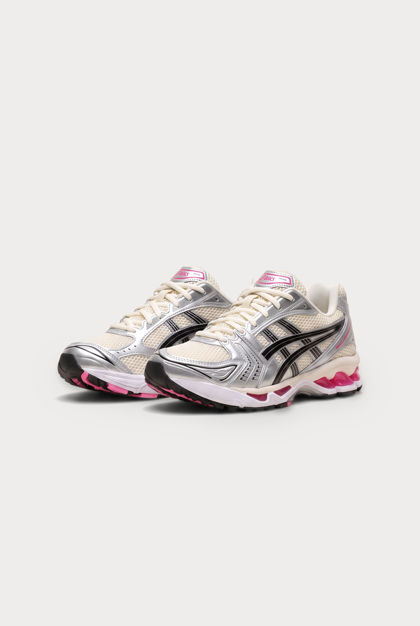 ASICS Gel-Kayano 14 Cream Sweet Pink - pair, front three-quarter view