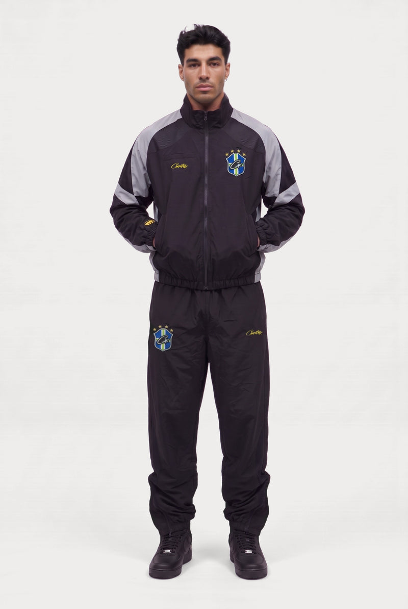 Corteiz Brasil Tracksuit - Black, worn on model