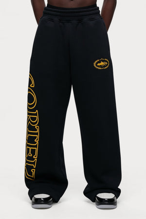 Corteiz Superior Royale Open Hem Pant - "Black/Yellow"