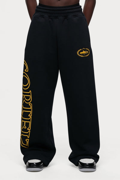 Corteiz Superior Royale Open Hem Pant - "Black/Yellow"