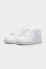 Nike Air Force 1 Triple White - pair, front three-quarter view