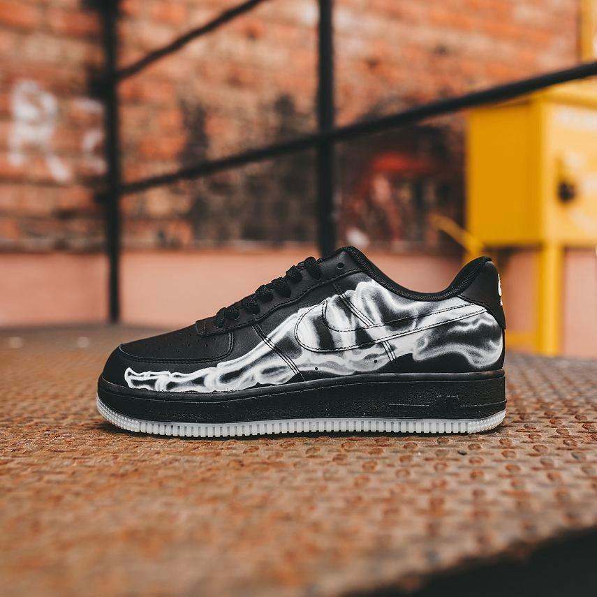 Nike air force 1 black fashion skeleton