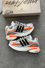 Pharrell Williams x Adidas Adistar Jellyfish – Focus Olive/Core Black/Orange – pair with box